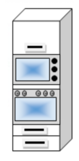 Oven + Micro Wave Cabinets With Two Drawer & One Shutter