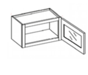 Single Glass Door Wall Stacker Cabinets 12" High
