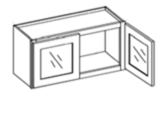 Double Glass Door Wall Stacker Cabinets 12" High